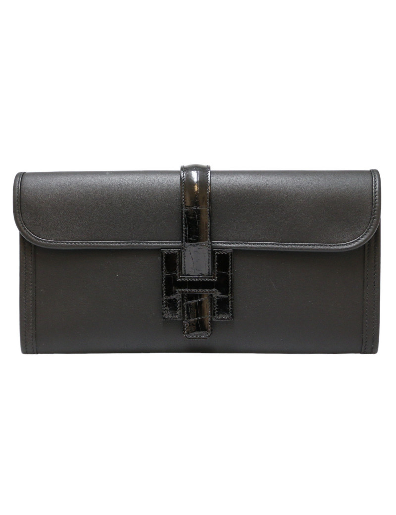 HERMES Jige clutch swift leather and alligator