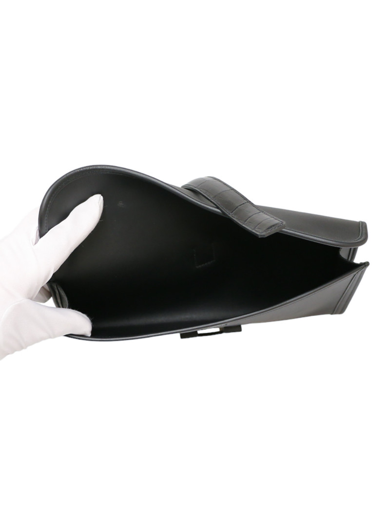 HERMES Jige clutch swift leather and alligator