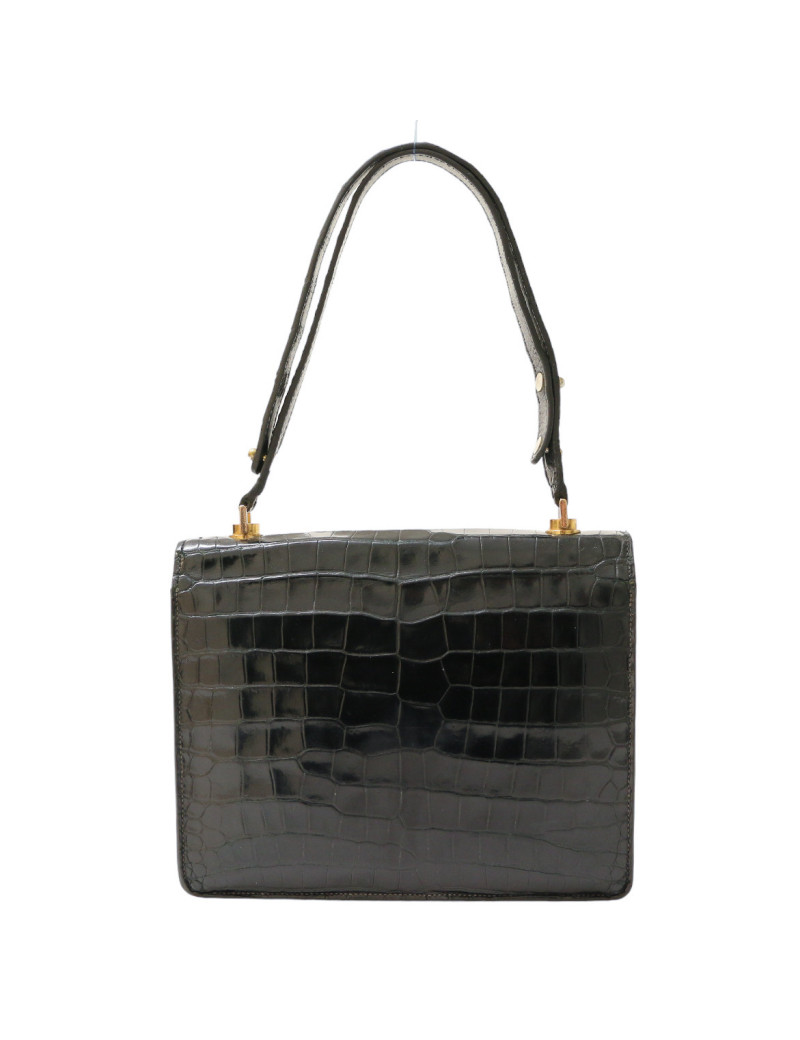 Sac Croisade HERMES crocodile bleu nuit