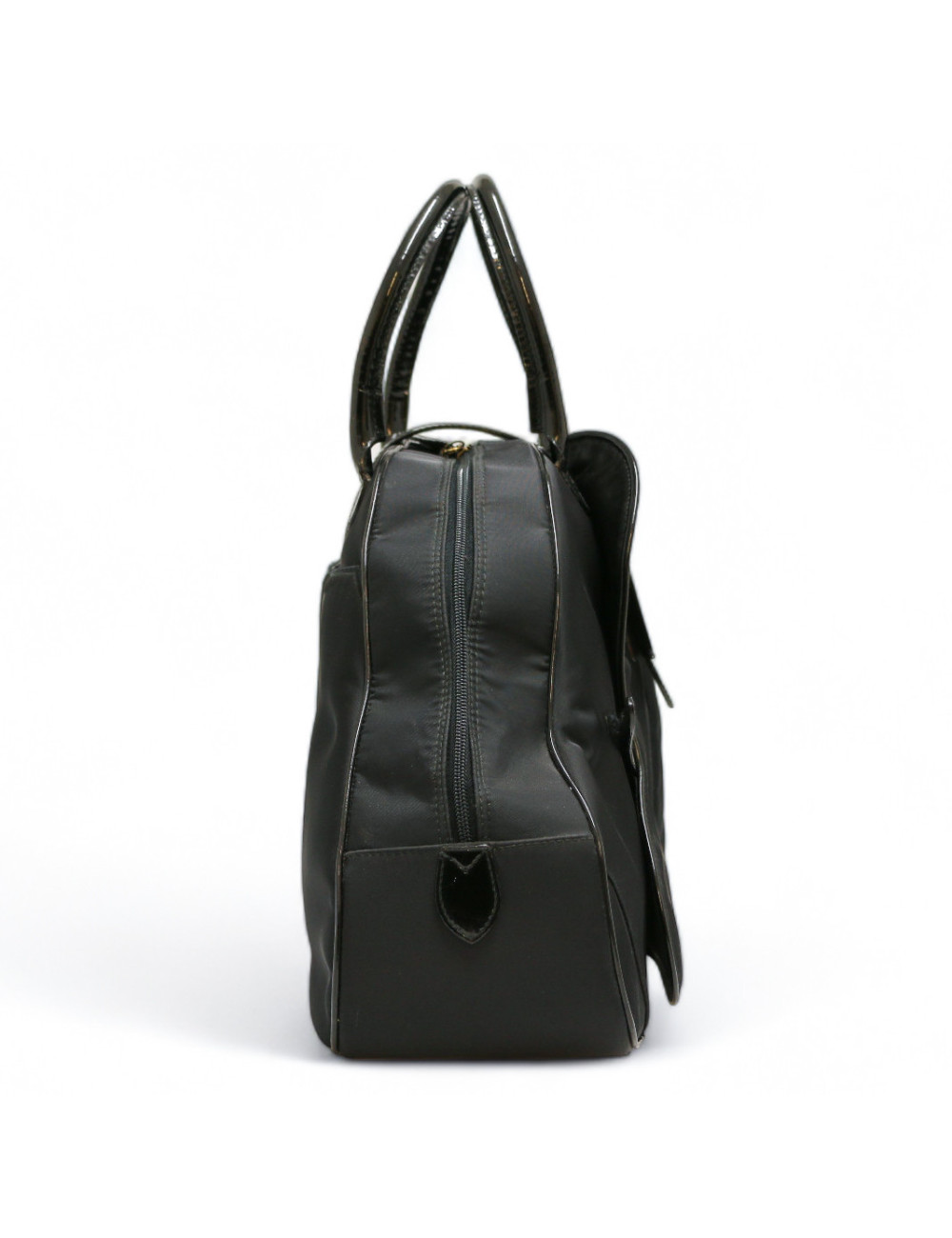 Sac CHRISTIAN DIOR double saddle toile noire