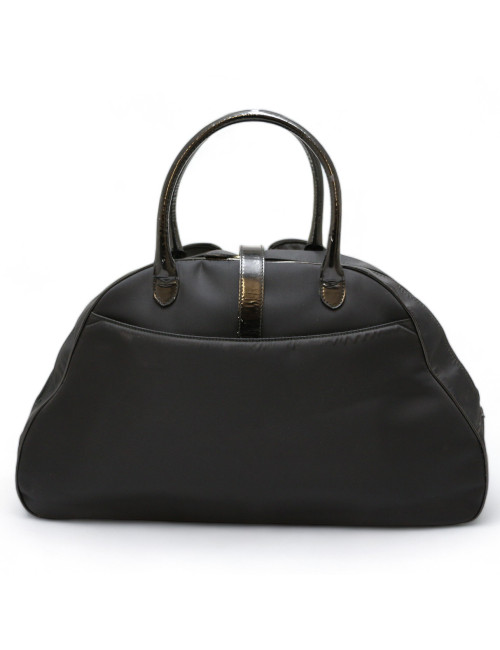 Sac CHRISTIAN DIOR double saddle toile noire