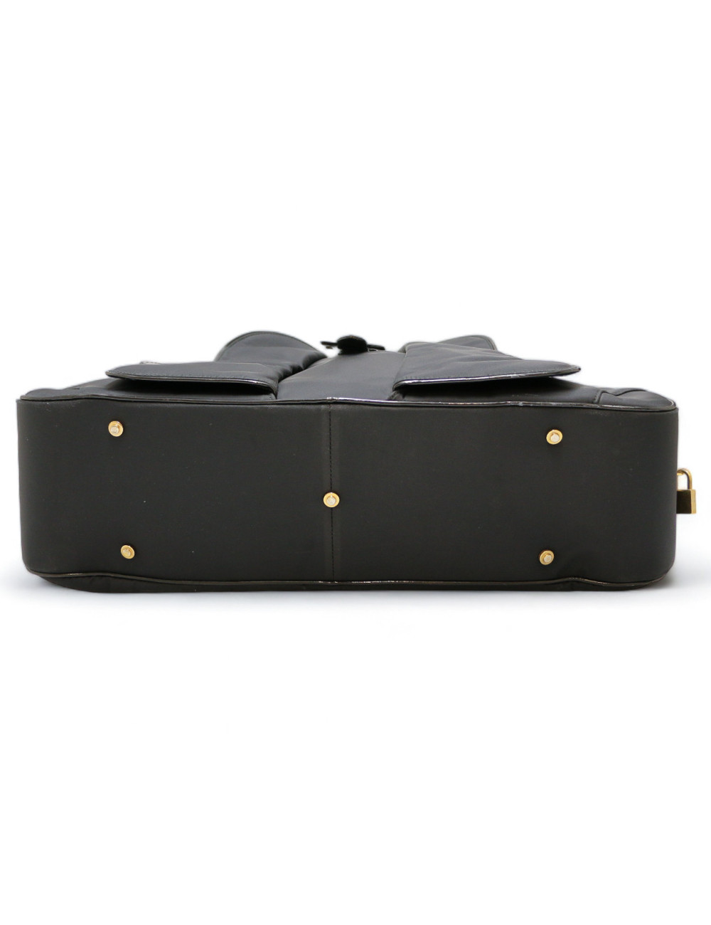 Sac CHRISTIAN DIOR double saddle toile noire