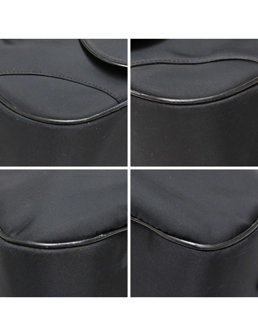 Sac CHRISTIAN DIOR double saddle toile noire