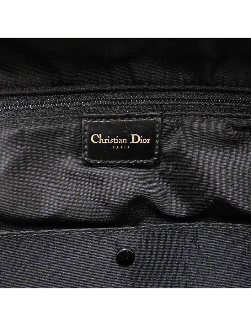 Sac CHRISTIAN DIOR double saddle toile noire