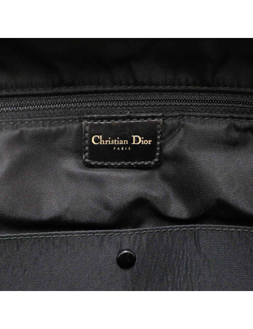 Sac CHRISTIAN DIOR double saddle toile noire