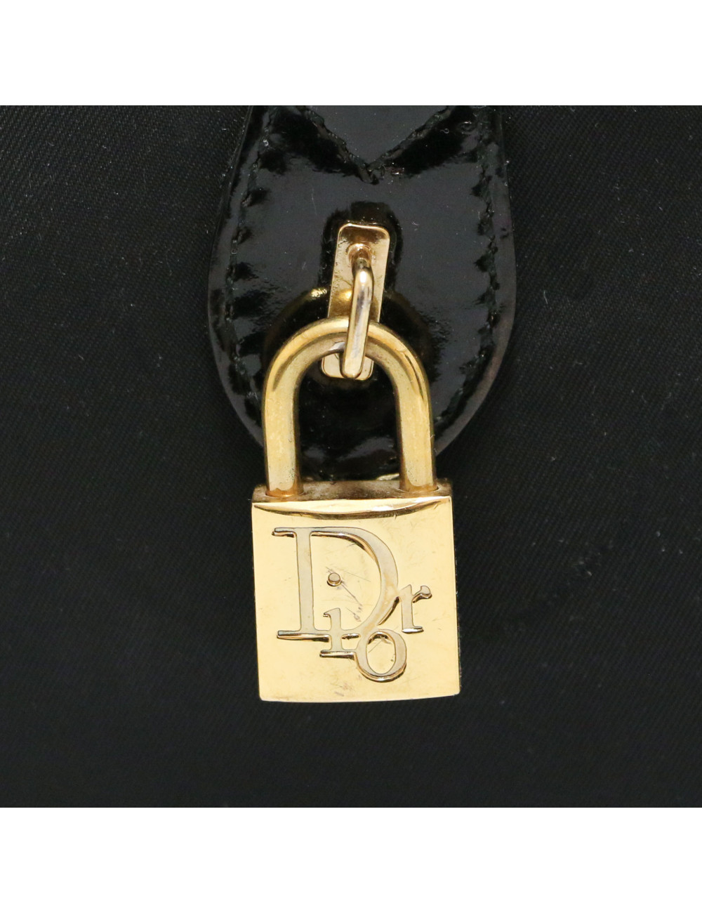 Sac CHRISTIAN DIOR double saddle toile noire