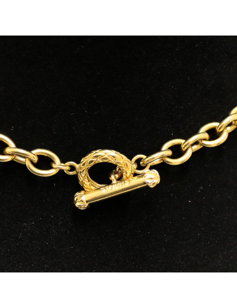 Sautoir coeur CHANEL métal et pâte de verre