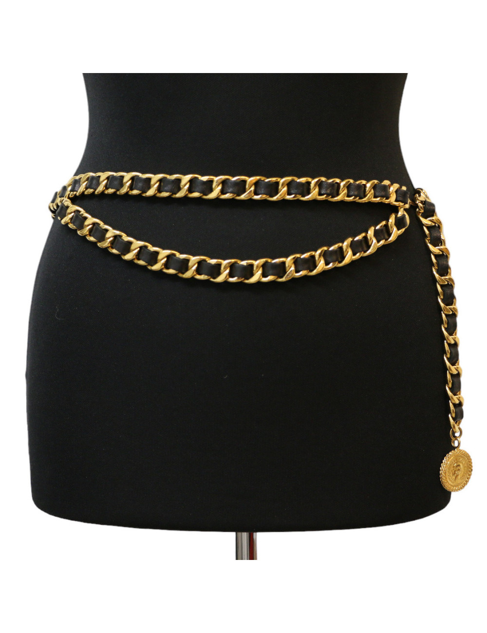 Ceinture vintage T95 CHANEL double rangs