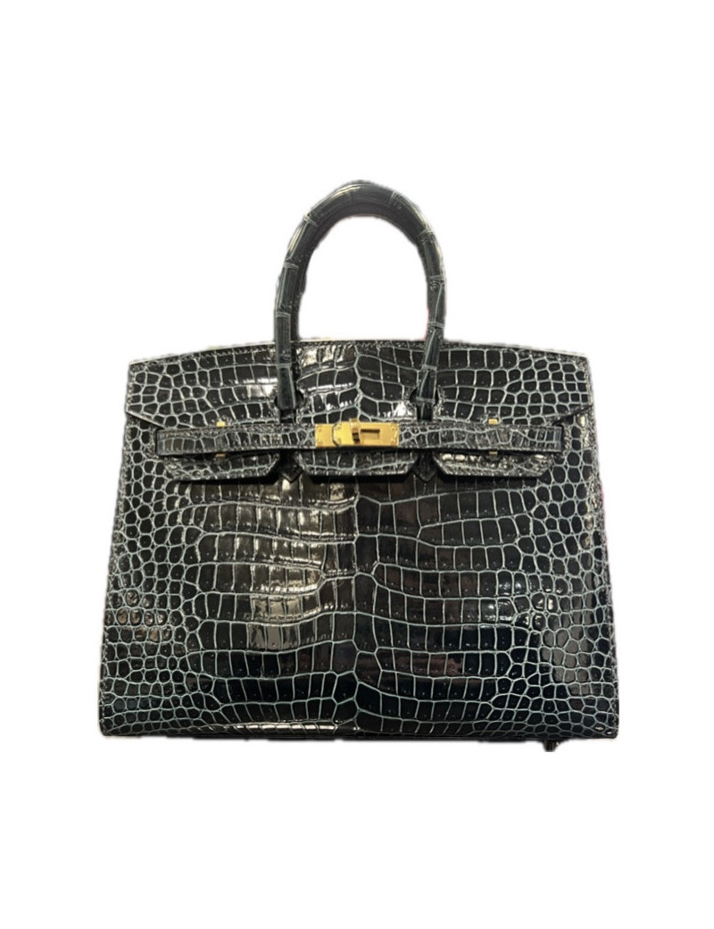 Birkin 25 HERMES Porosus vert sapin