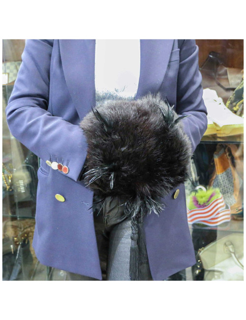 Manchon fourrure noir