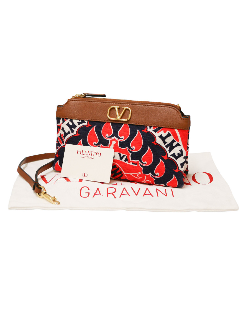 Pochette VALENTINO toile et cuir