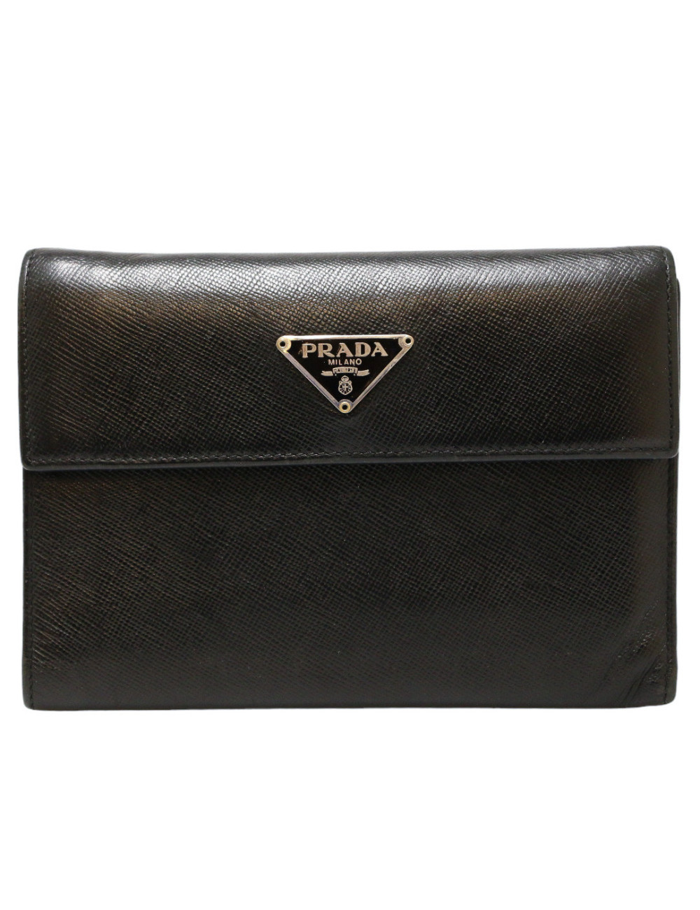 Porte cartes PRADA cuir noir