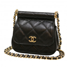 Black Chanel Micro Bag Caviar Leather