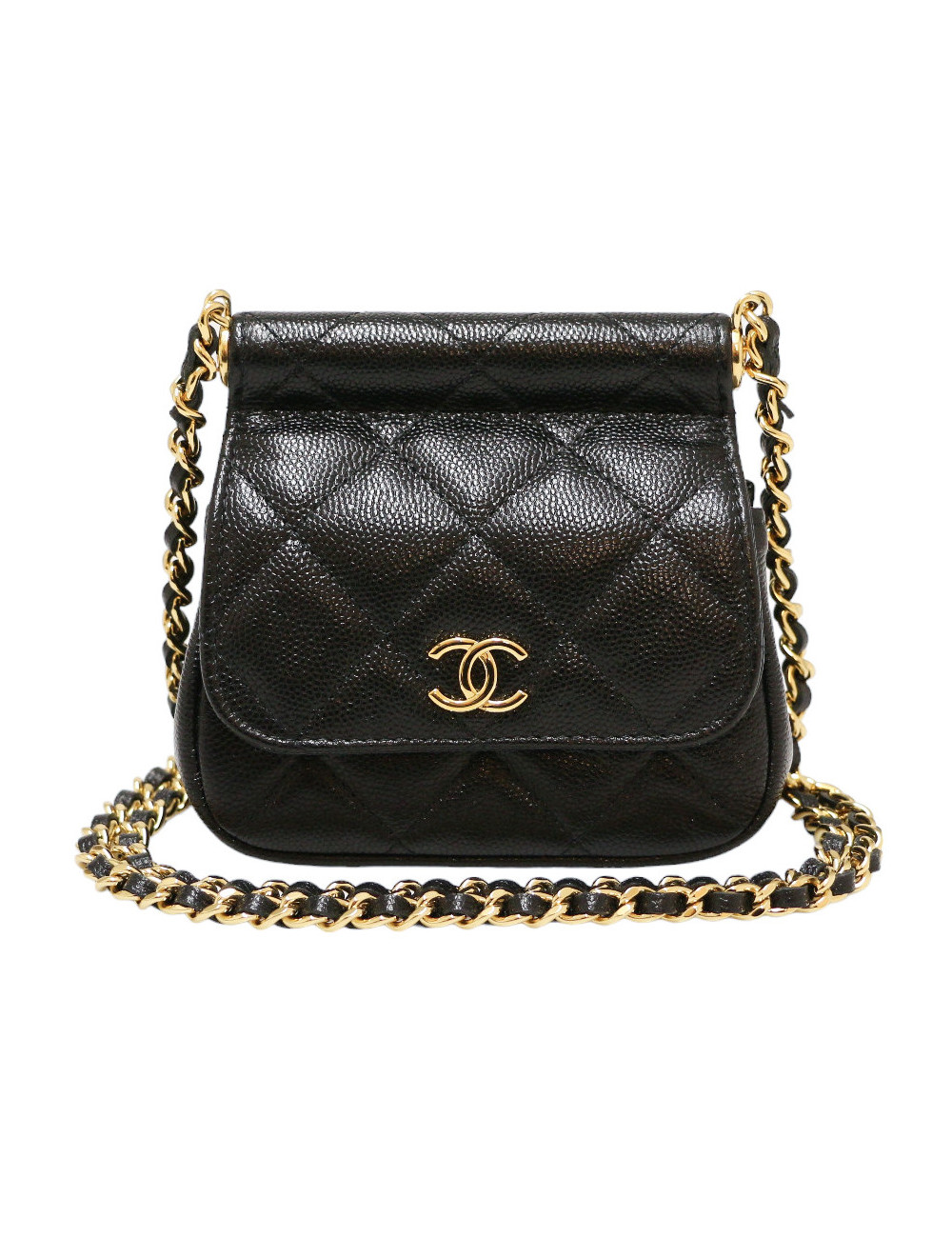 Mini sac CHANEL cuir caviar noir