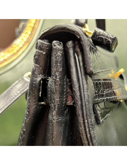 Kelly 35 HERMES box noir crocodile