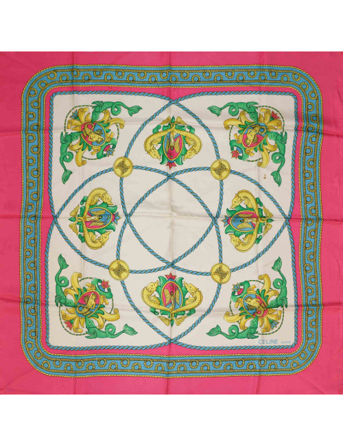 A NETTOYER Carré CELINE rose en soie