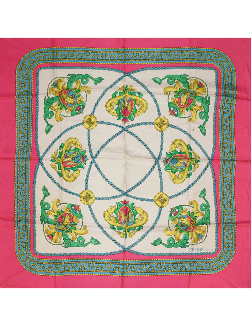 CELINE silk square scarf