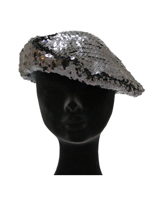 Béret T M CHANEL sequins noirs