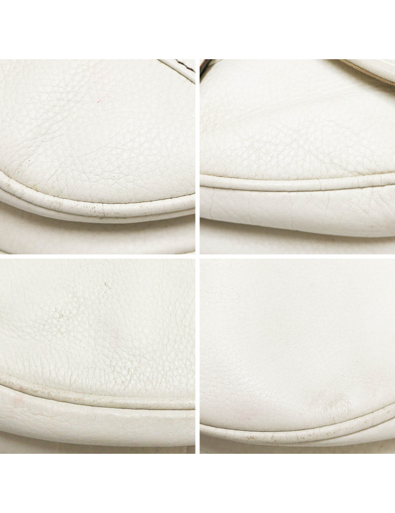 Saddle CHRISTIAN DIOR White grained leather