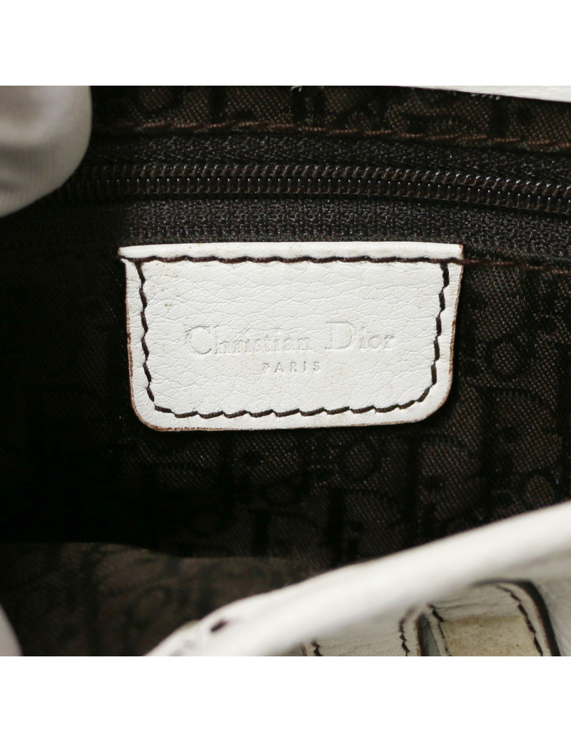 Saddle CHRISTIAN DIOR White grained leather