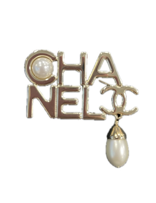 Broche CHANEL argent et strass