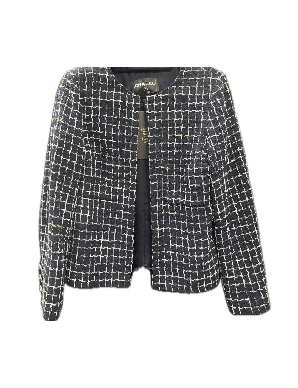 Veste T 40 CHANEL bleu blanc