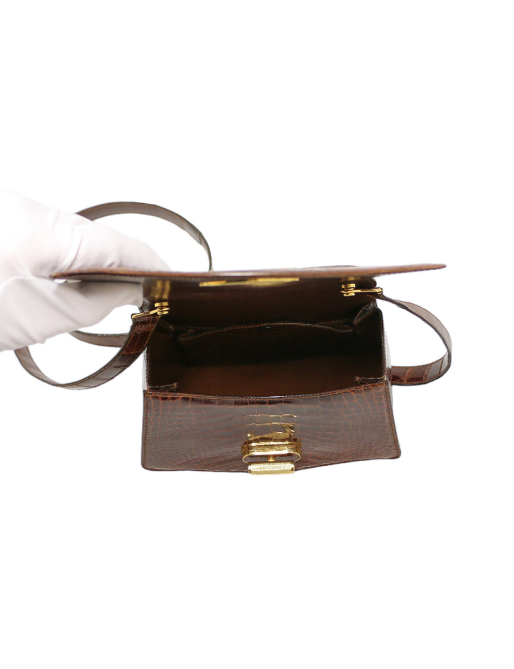 Mini sac CARTIER crocodile tabac