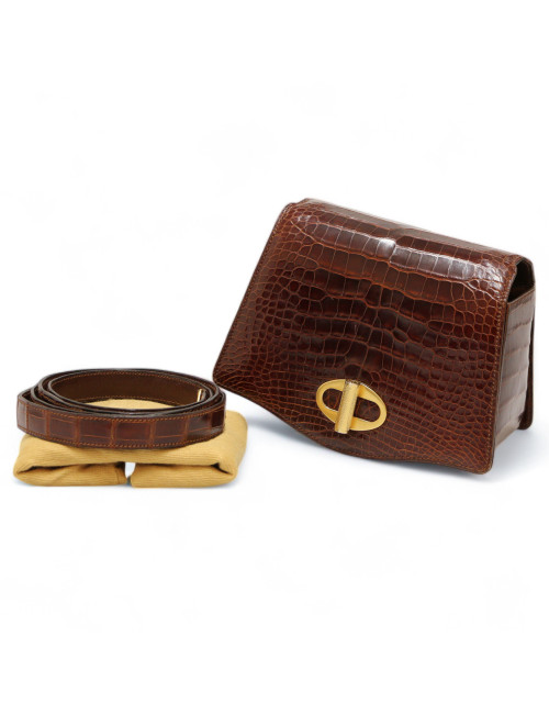 Mini sac CARTIER crocodile tabac