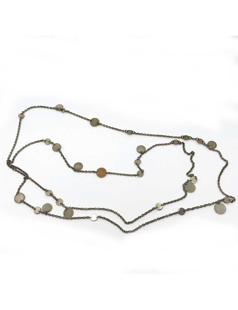 Sautoir HERMES Confettis argent or rose 