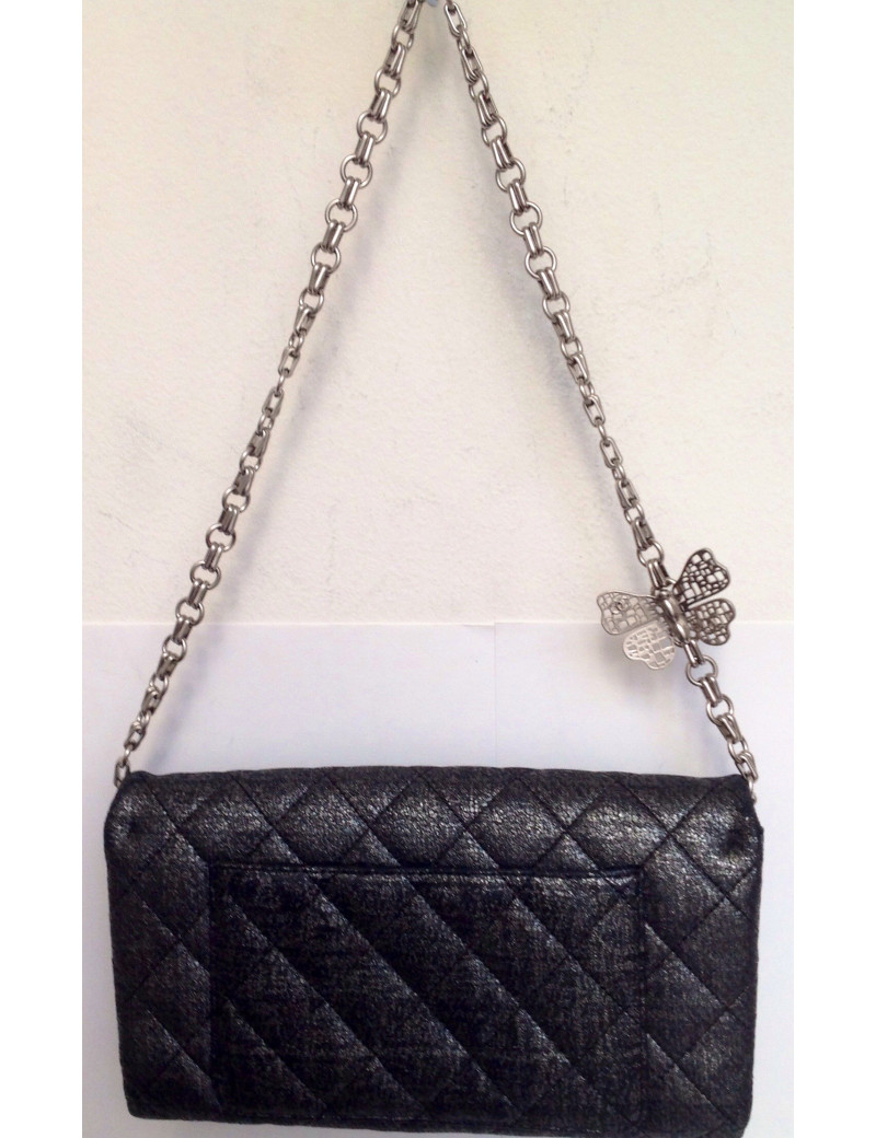 pochette CHANEL  grise irisée