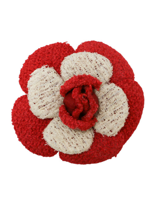 Broche camélia CHANEL bicolore