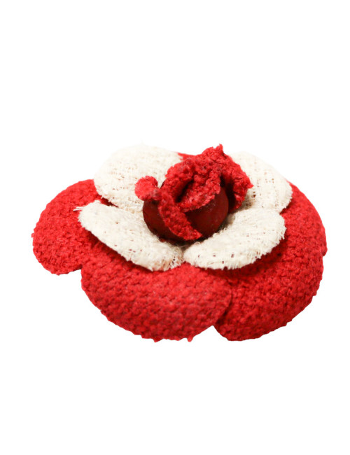 CHANEL bicolor camellia brooch