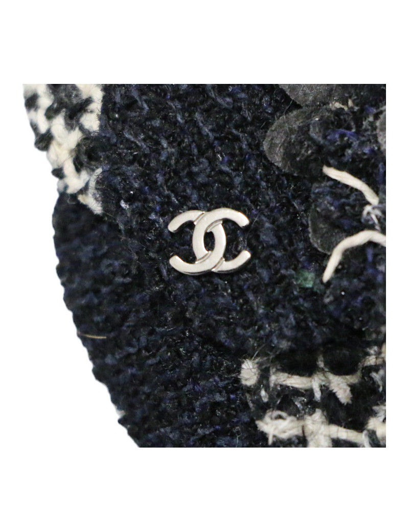 Black and White Chanel Camelia Brooch