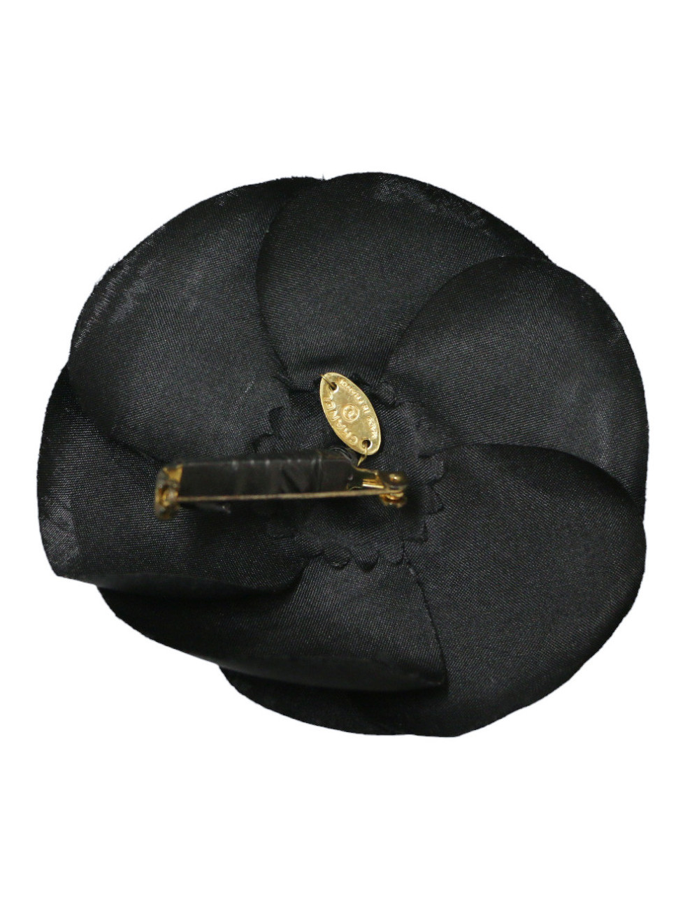 Broche camélia CHANEL noir