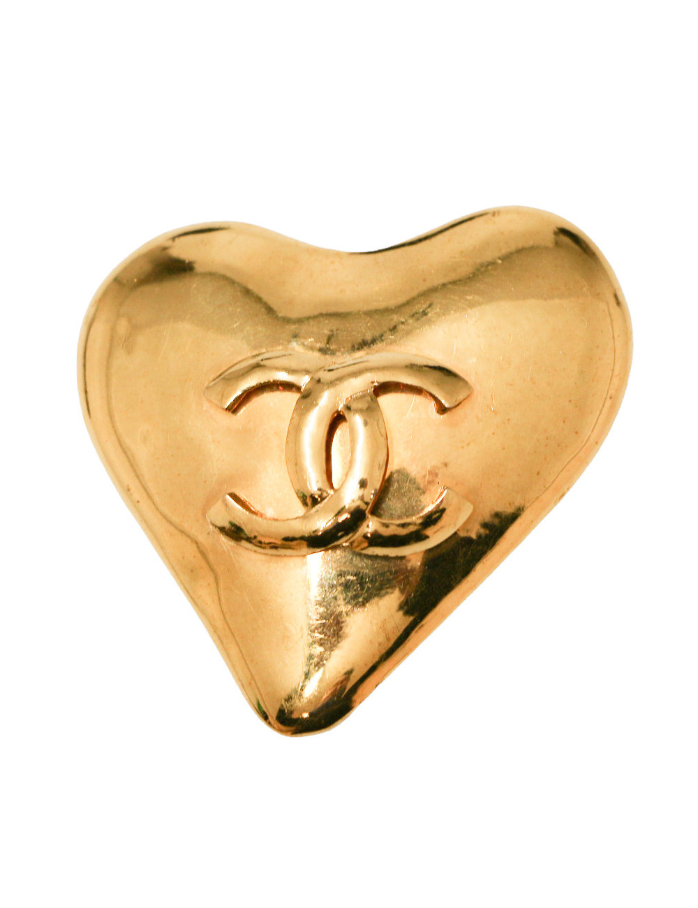 Broche CHANEL coeur dorée