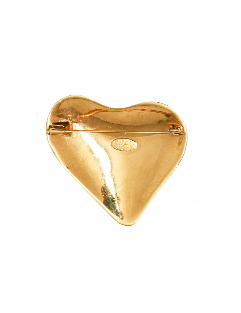Broche CHANEL coeur dorée