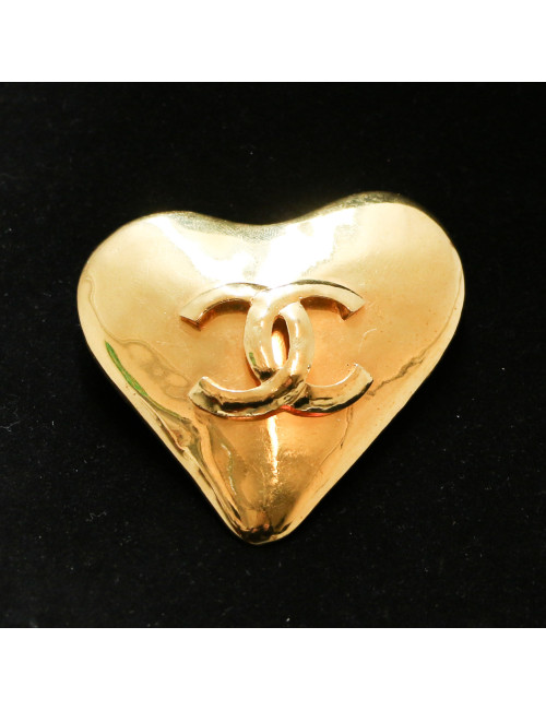 Broche CHANEL coeur dorée