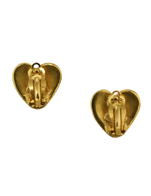 Clips coeur CHANEL dorés