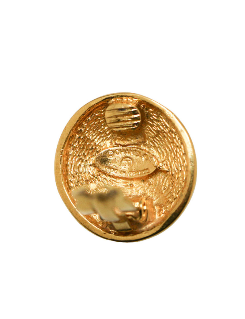 Clips vintage ronds CHANEL matelassés