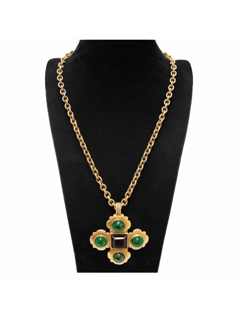 Collier vintage CHANEL pâte de verre