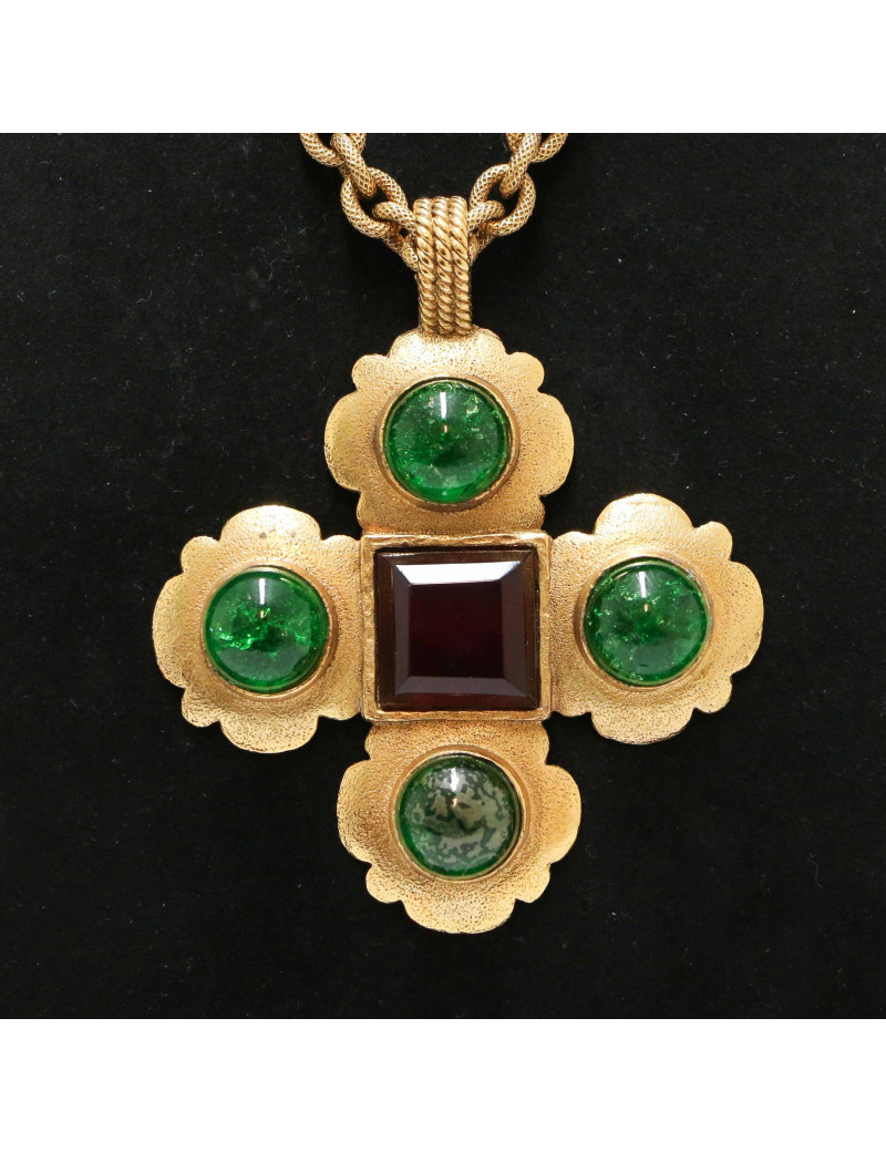 Collier vintage CHANEL pâte de verre