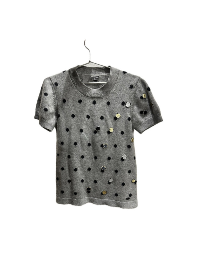 Pull T 40 CHANEL gris cachemire