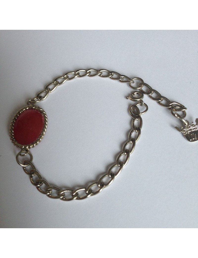 Bracelet cabochon rose bonbon MARGUERITE DE VALOIS