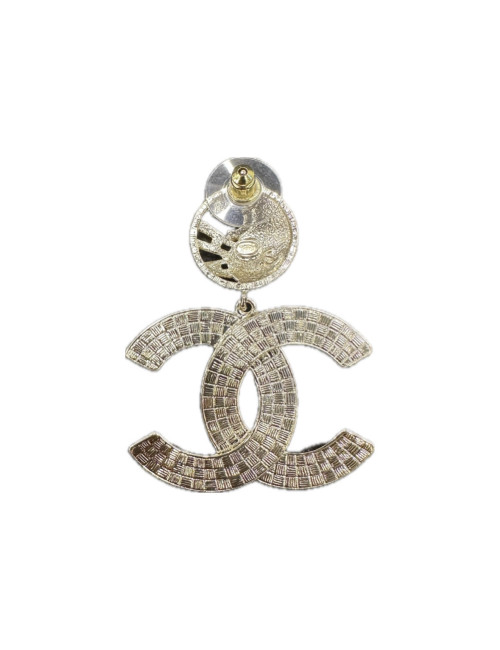 Clous c'oreille CHANEL pendants nacre noir