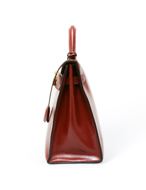  Kelly 32 HERMES sellier rouge H avec bandoulière