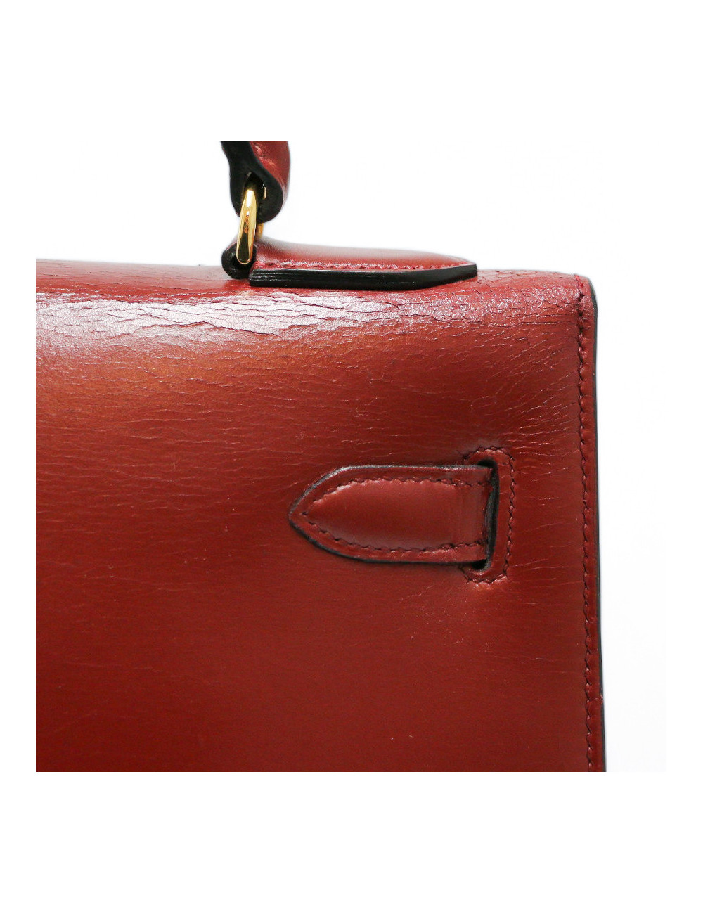 Kelly 32 HERMES sellier rouge H avec bandoulière