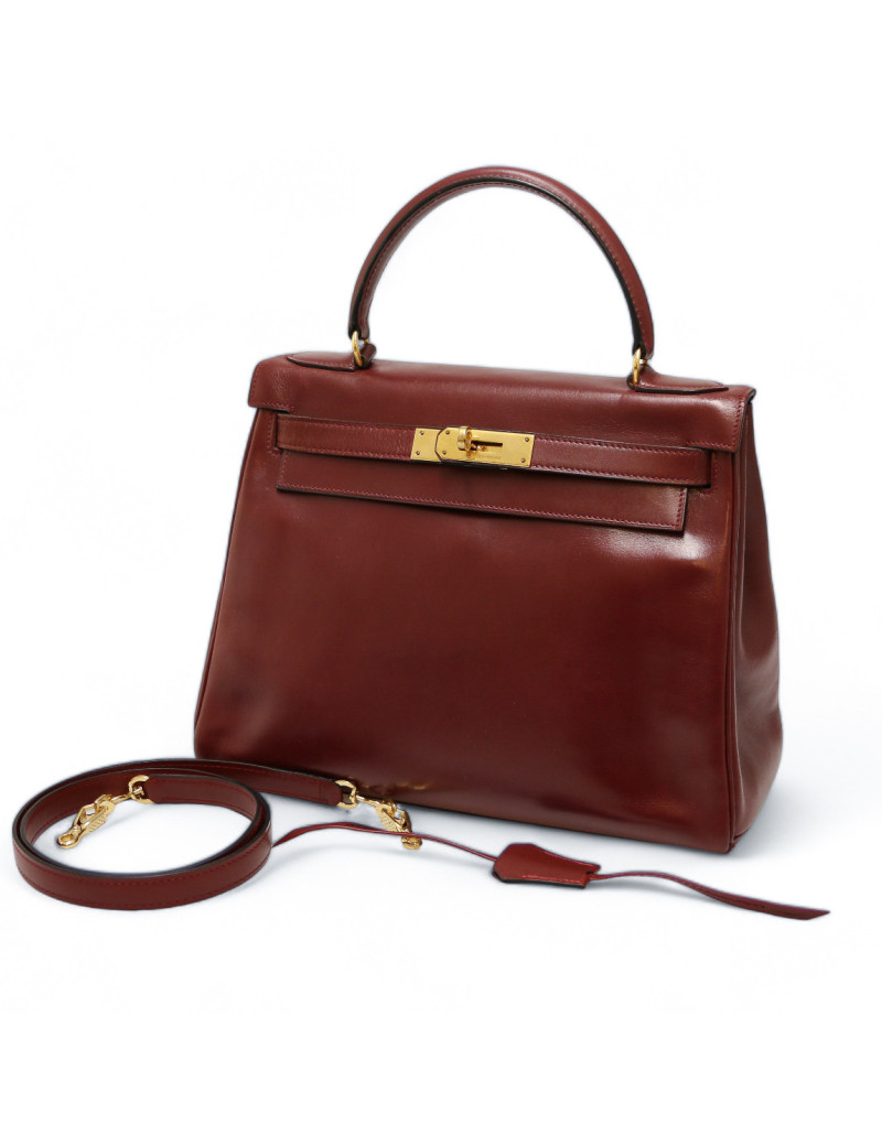 Sac Kelly 28 vintage rouge H HERMES