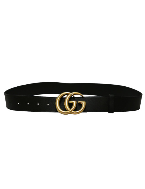 GUCCI black leather belt size 85FR