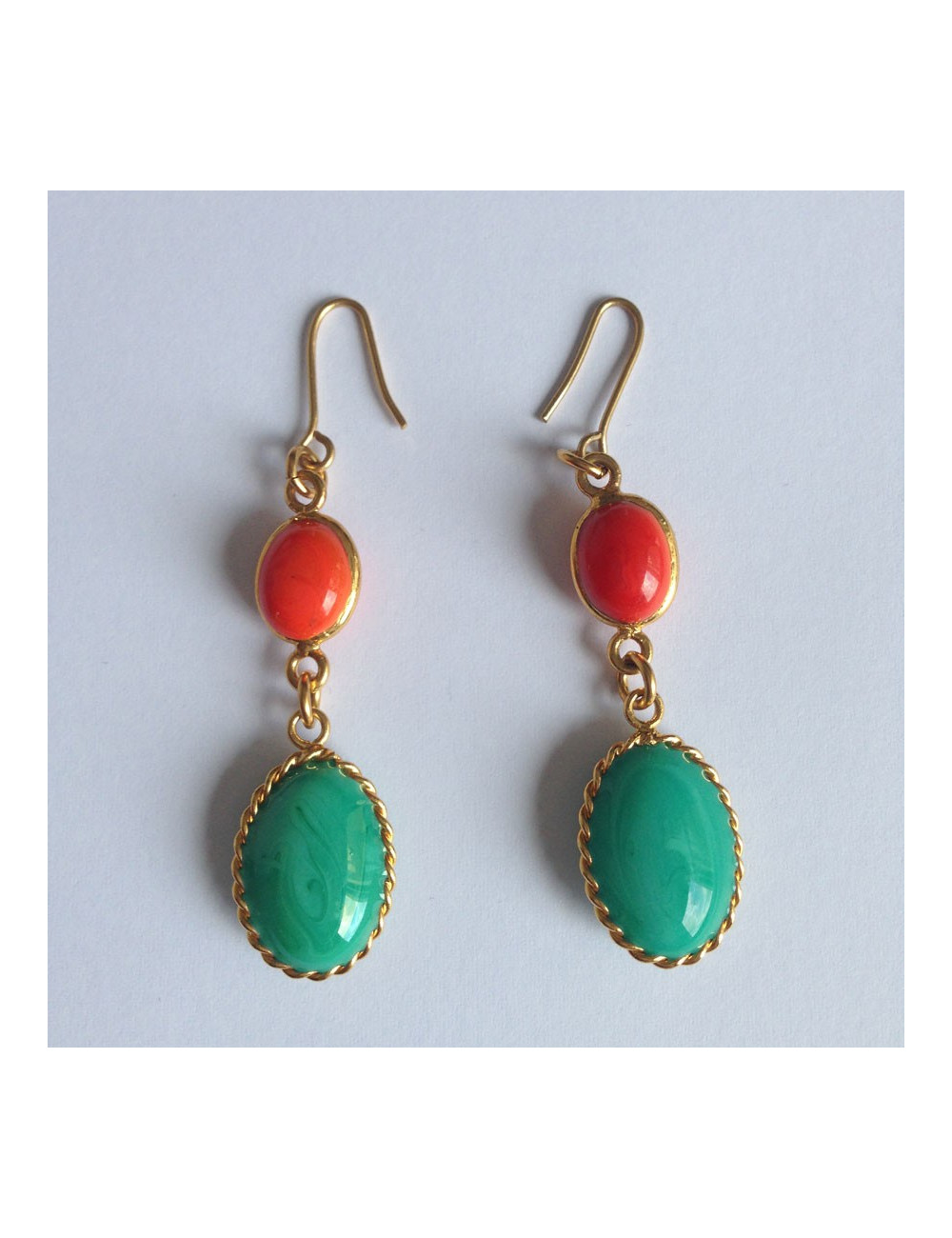 Clous pendants bicolore MARGUERITE DE VALOIS