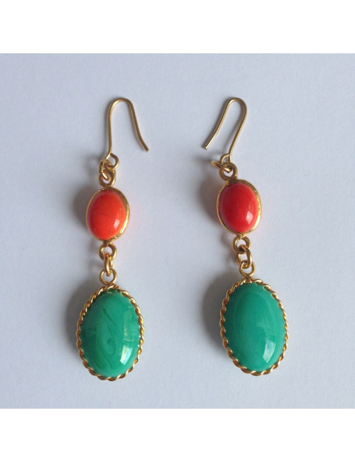 Clous pendants bicolore MARGUERITE DE VALOIS